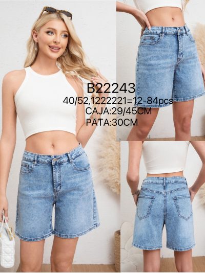 Plus size faded-effect denim shorts 2