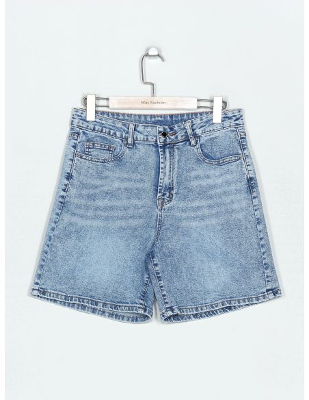 Plus size faded-effect denim shorts