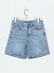 Plus size faded-effect denim shorts