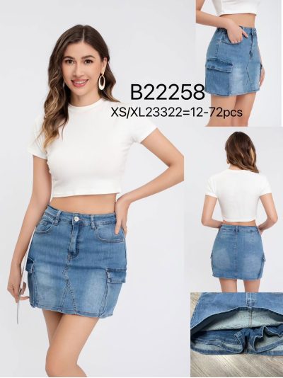 Falda pantalón vaquera cargo 2