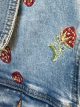 Denim jacket with strawberry embroidery