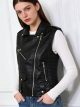 Chaleco biker efecto piel