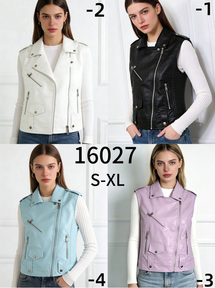 Chaleco biker efecto piel