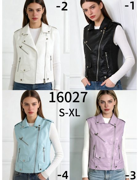 Chaleco biker efecto piel