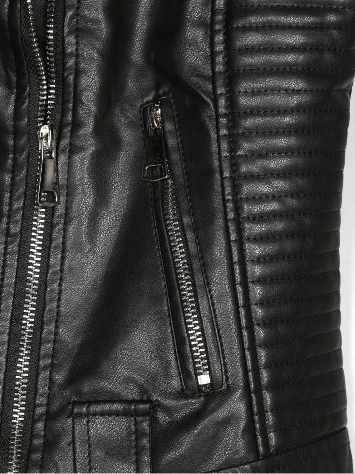 Chaleco biker efecto piel