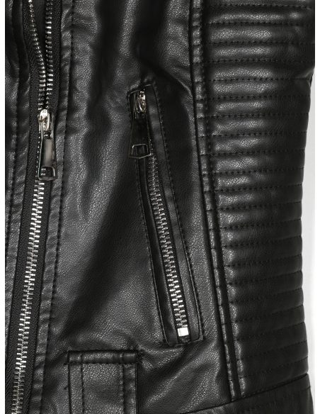 Chaleco biker efecto piel