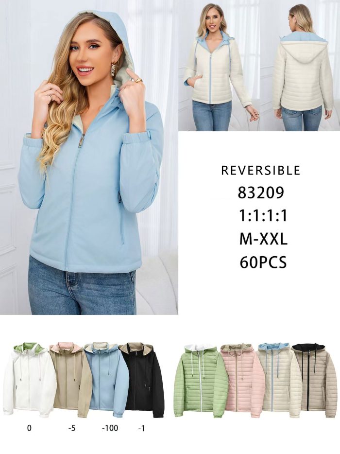 Giacca trapuntata reversibile con cappuccio