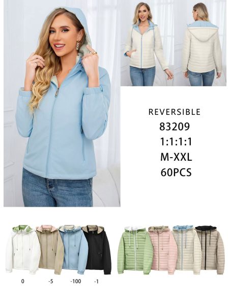 Giacca trapuntata reversibile con cappuccio