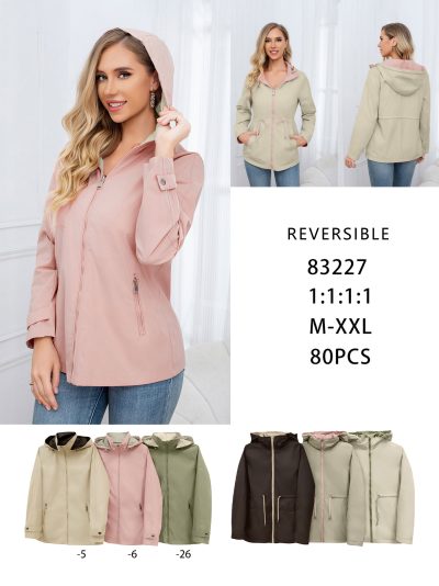 Chaqueta reversible capucha y cintura ajustable 2