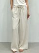 Pantalón wide leg lino cordón y bolsillos