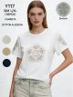 T-shirt in cotone con farfalle ricamate