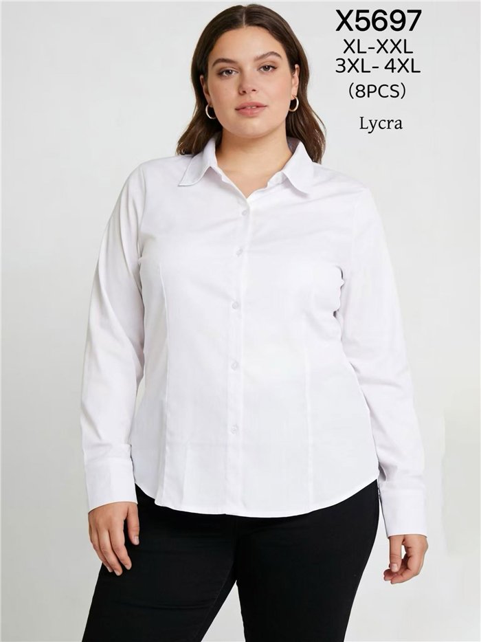 Lycra-Langarmshirt in Übergröße