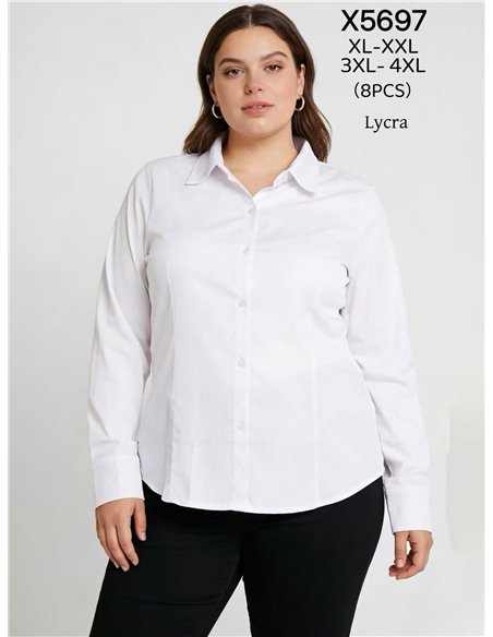 Lycra-Langarmshirt in Übergröße