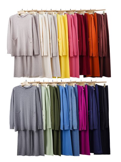 Conjunto de suéter com capuz oversized e calça 2