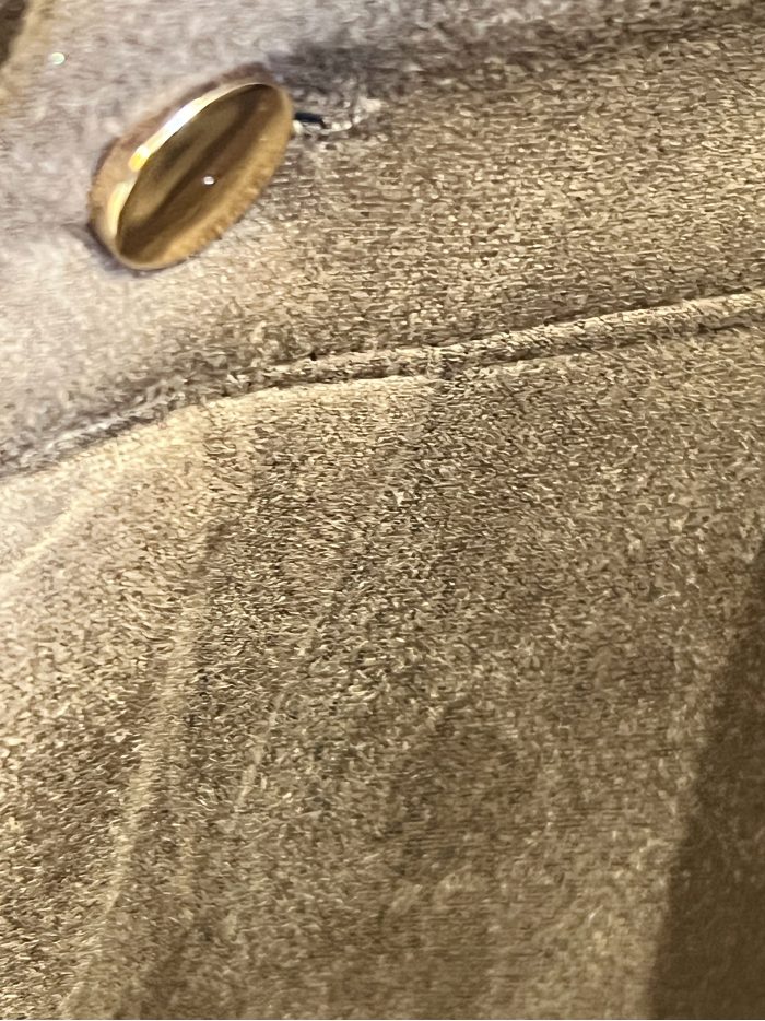 Suede-effect wide-leg trousers