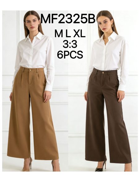 Suede-effect wide-leg trousers