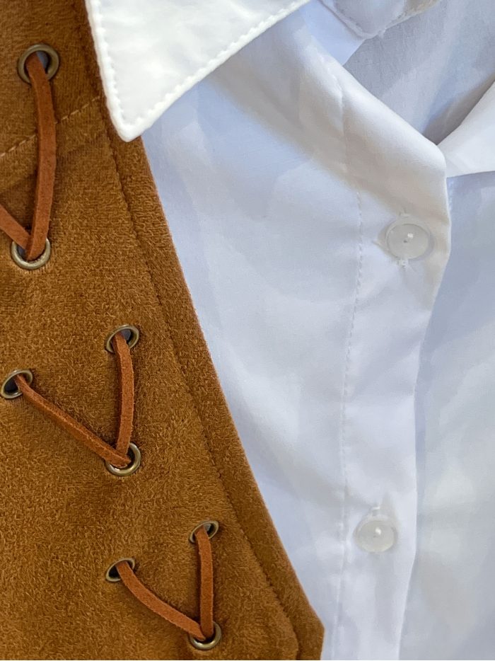 Co-Ord Shirt & lace-up suede-effect waistcoat