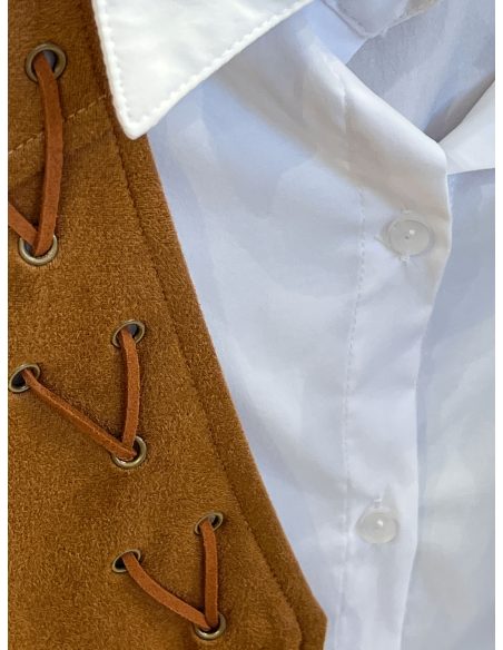 Co-Ord Shirt & lace-up suede-effect waistcoat