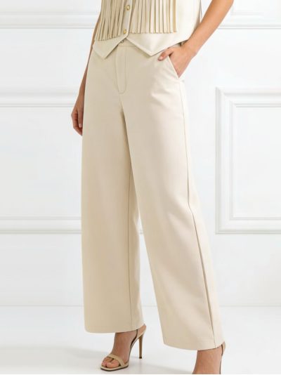 Pantalón palazzo efecto ante