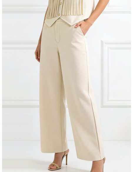 Pantalón palazzo efecto ante