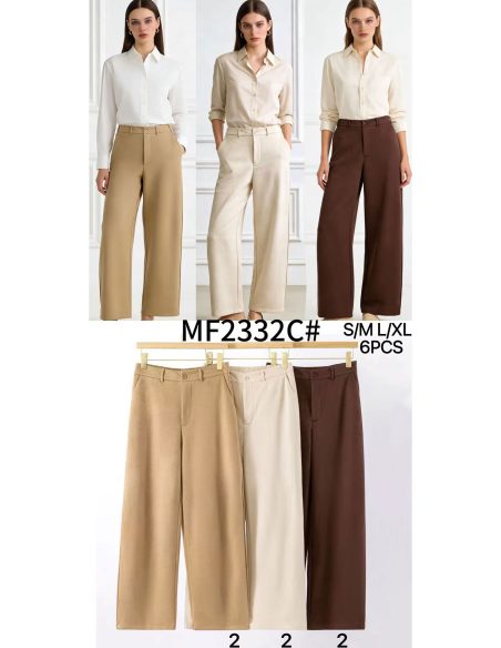 Pantalón palazzo efecto ante