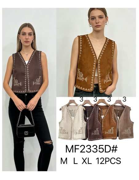 Chaleco bordado efecto ante