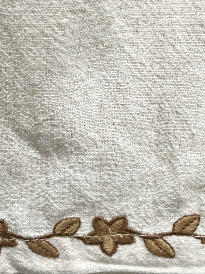 Pantalón lino wide leg bordado