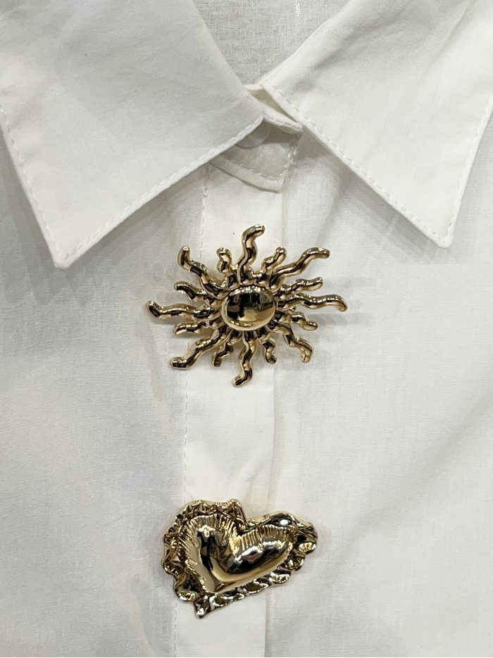 Camisa algodón botones joya