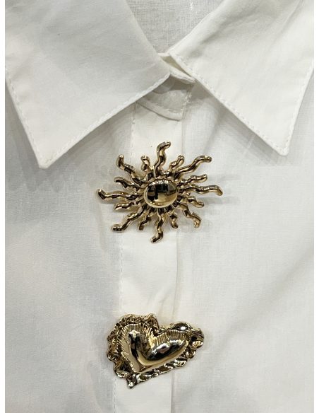 Camisa algodón botones joya