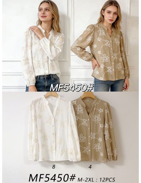 camicetta floreale ricamata