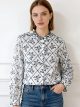 Blusa cuello fruncido estampado rombos