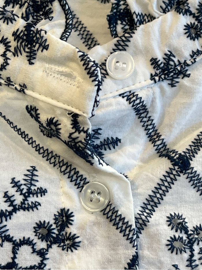 Blusa cuello fruncido estampado rombos