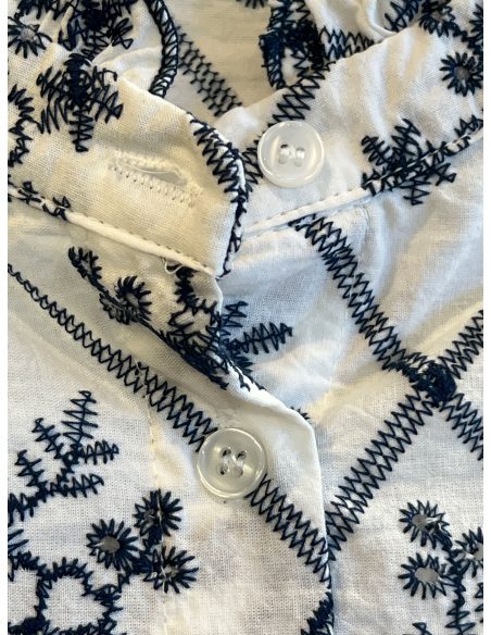 Blusa cuello fruncido estampado rombos