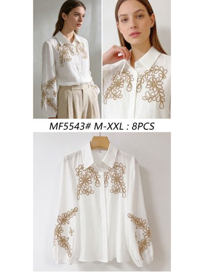 Camisa con bordado floral en relieve 2