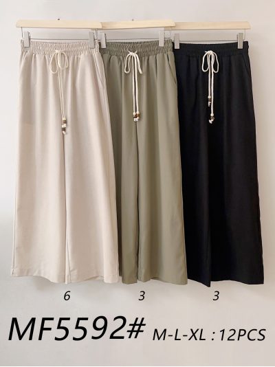 Pantalón palazzo con cordón y cintura elástica 2