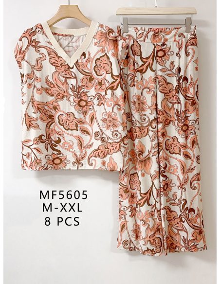 Completo stampato composto da top senza maniche + pantaloni