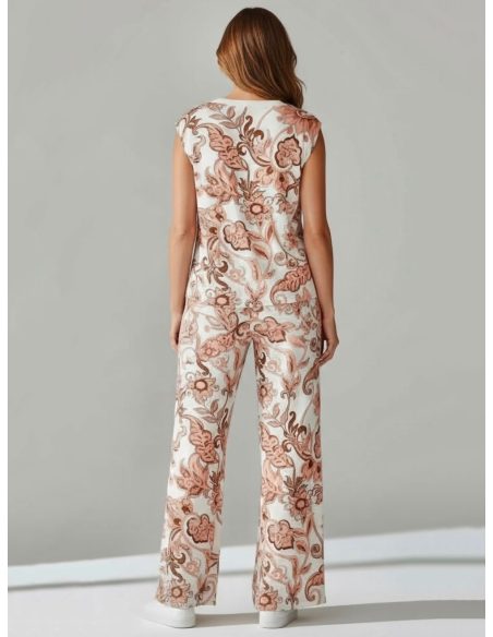 Completo stampato composto da top senza maniche + pantaloni