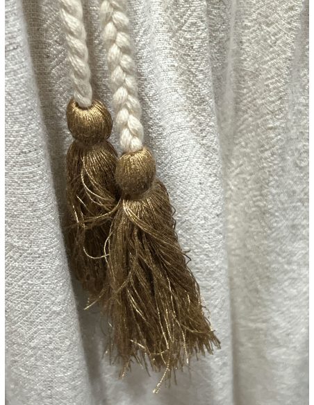 Pantalón recto lino con borlas