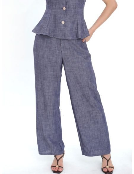 pantalon droit effet denim