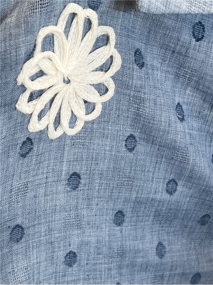 Camisa bordada floral 3d 