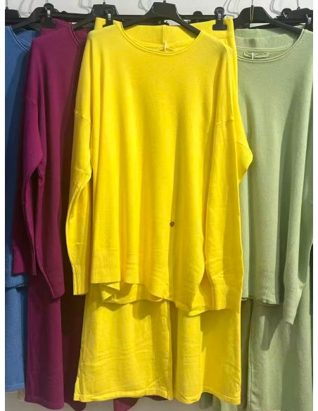 Conjunto Jersey amplio cuello redondo + Pantalón