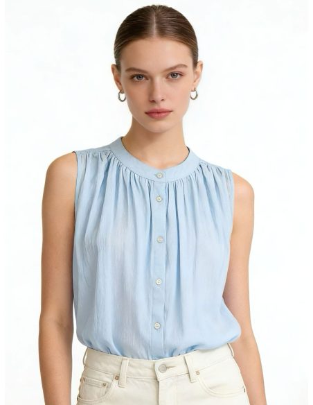 Ärmellose Bluse in Übergröße