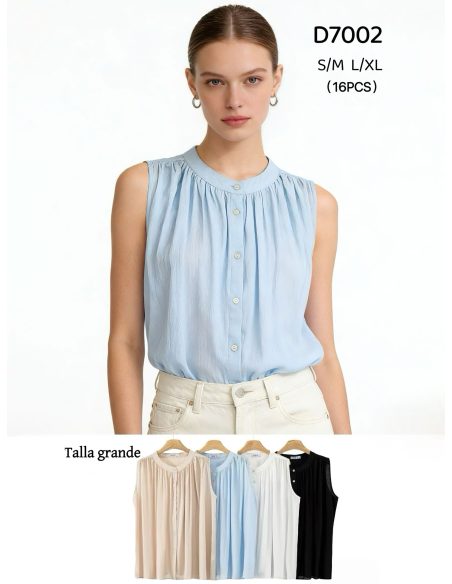 Ärmellose Bluse in Übergröße