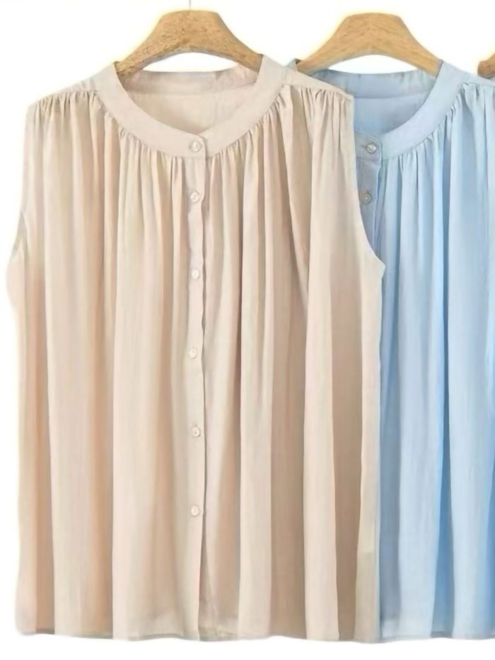 Ärmellose Bluse in Übergröße