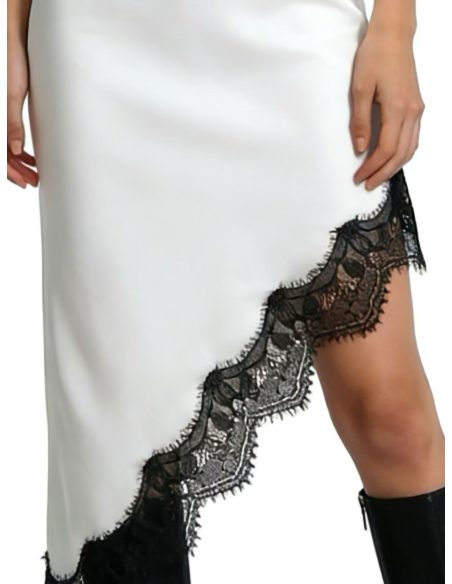 Vestido lencero efecto seda encaje