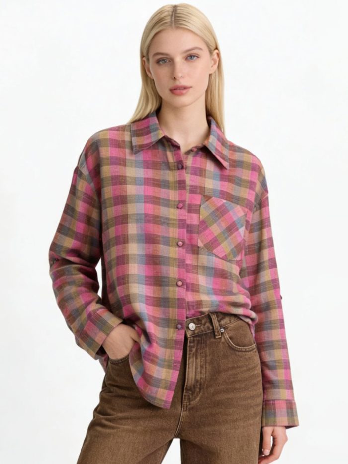 Camisa cuadros bolsillo pecho