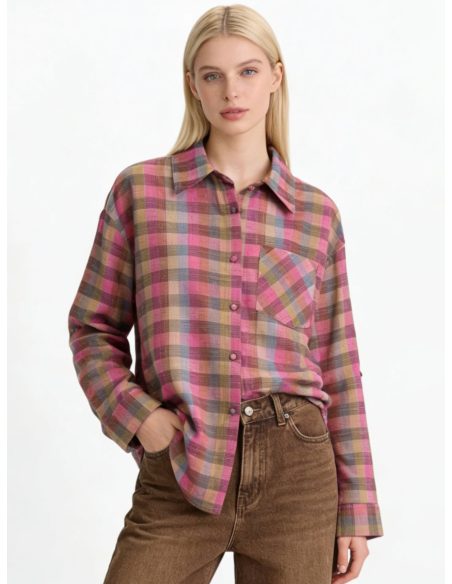 Camisa cuadros bolsillo pecho