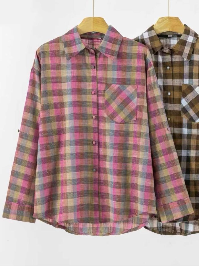 Camisa cuadros bolsillo pecho