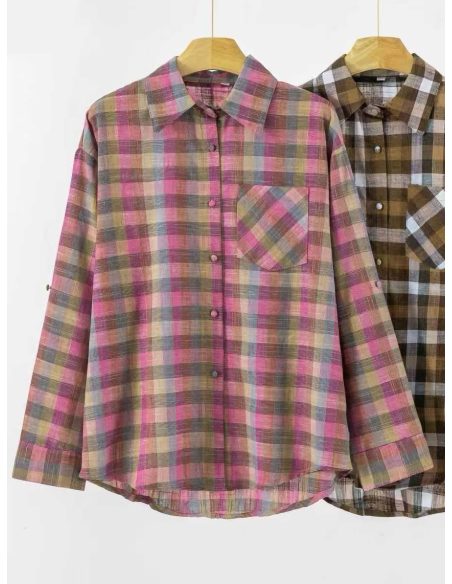 Camisa cuadros bolsillo pecho