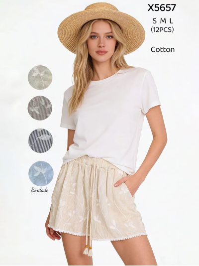 Short bordado hojas puntillas 2